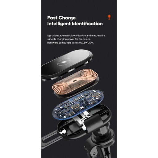 Rock Gravity autós tartó W31 QC 3.0 indukciós légventilációs fekete - 6