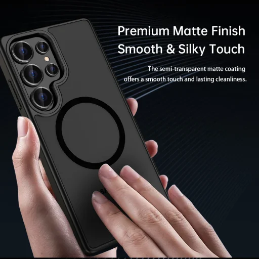 Rock Guard Touch Matte Series mágneses tok Samsung Galaxy S25-höz fekete tok - 4