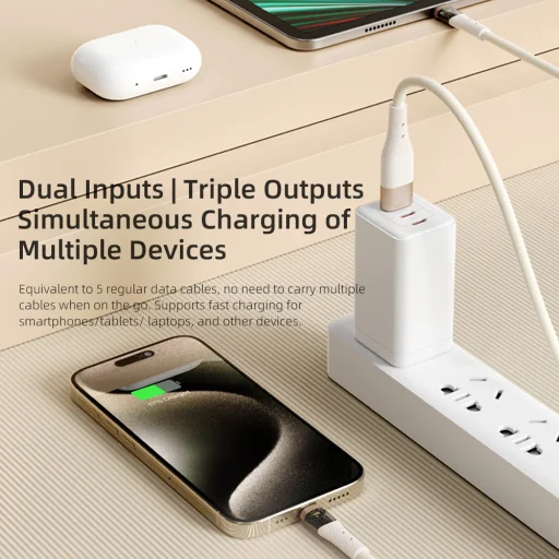 Rock kábel G20 Transparency Series fonott 5 az 1-ben - USB, Type C-ről Type C-re, Lightning, Micro USB - PD 100W 5A 1,5 méter fekete - 5