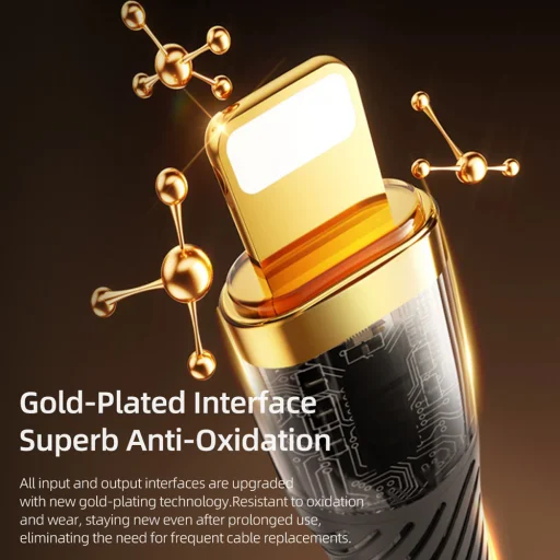 Rock kábel G20 Transparency Series fonott 5 az 1-ben - USB, Type C-ről Type C-re, Lightning, Micro USB - PD 100W 5A 1,5 méter fekete - 6