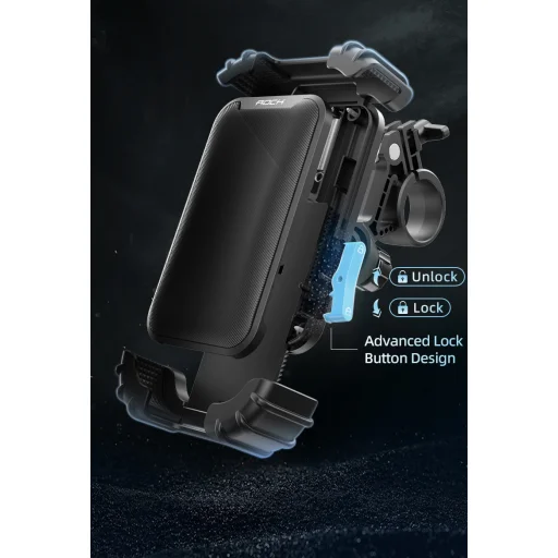 Rock kerékpár telefon tartó kormányra fekete - 4