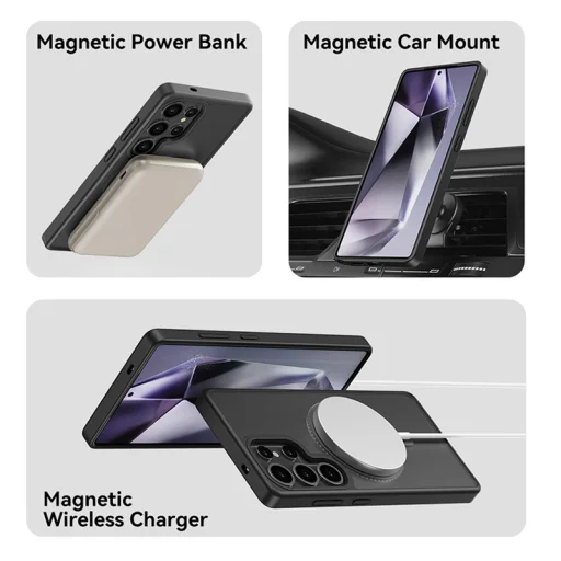 Rock Forgatható Állvány Soft Touch Series Mágneses tok Samsung Galaxy S25 fekete - 6