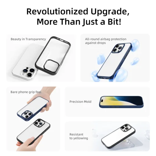 Rock Guard Series tok iPhone 16 Pro Max átlátszó-szürke - 9