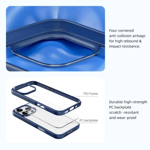 Rock Guard Series tok iPhone 16 Pro Max átlátszó-szürke - 10