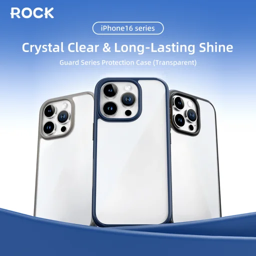 Rock Guard Series tok iPhone 16 Pro Max átlátszó-szürke - 5