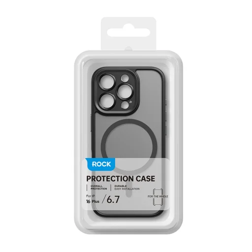 Rock Guard Touch Matte Series Mágneses iPhone 16 tok szürke tok - 12