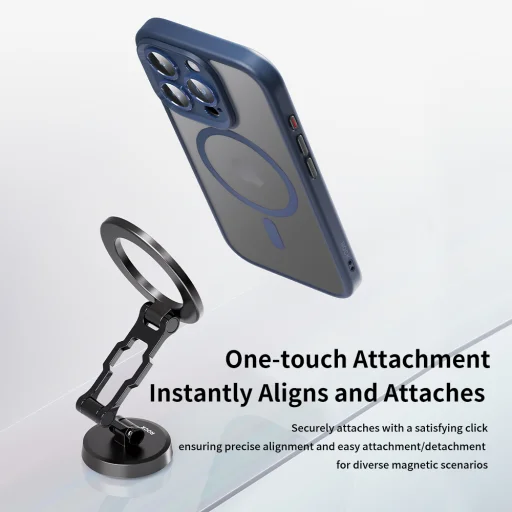 Rock Guard Touch Matte Series Mágneses iPhone 16 tok szürke tok - 5