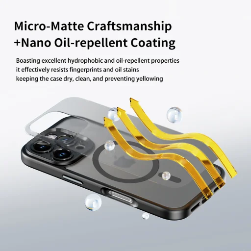 Rock Guard Touch Matte Series Mágneses iPhone 16 tok szürke tok - 8