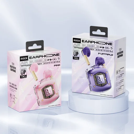 Rock Bluetooth fülhallgató TWS Air Bubble rózsaszín - 17