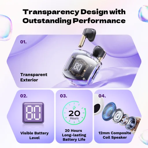 Rock Bluetooth fülhallgató TWS Air Bubble rózsaszín - 2