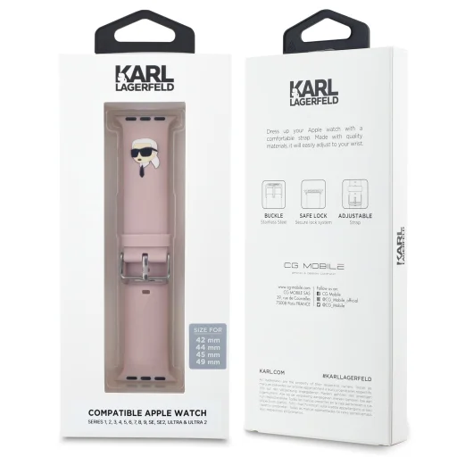 Karl Lagerfeld Karl Head NFT óraszíj Apple Watch 42/44/45/46/49 Pink - 3