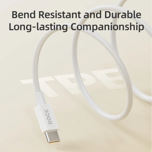 Rock Kabel P8 Basic Series - Type C - Lightning - PD 27W 3A 1 méter fehér - 2