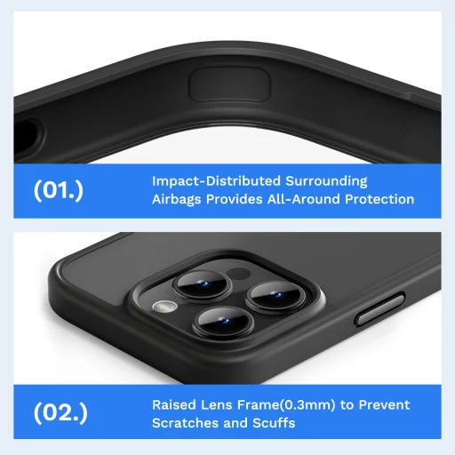 Rock Guard Series tok iPhone 16 Pro Max átlátszó-fekete - 4