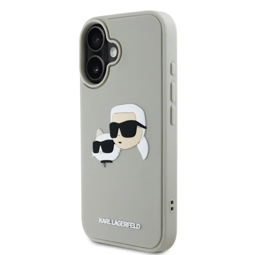  iPhone 16 Bézs Karl Lagerfeld 3D Rubber Double Heads tok - 2