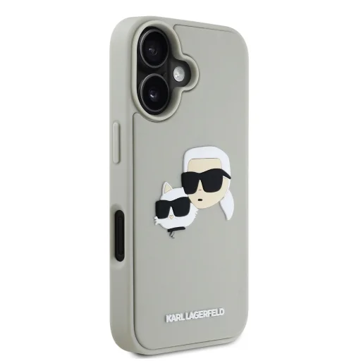  iPhone 16 Bézs Karl Lagerfeld 3D Rubber Double Heads tok - 4