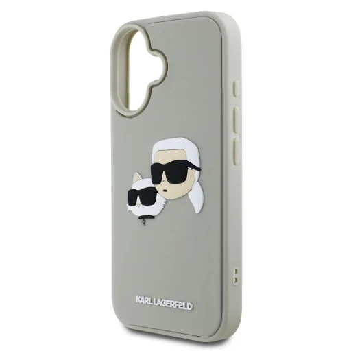  iPhone 16 Bézs Karl Lagerfeld 3D Rubber Double Heads tok - 5