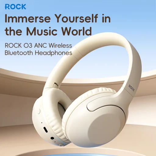 Rock Headphones O3 ANC bluetooth világosszürke - 3