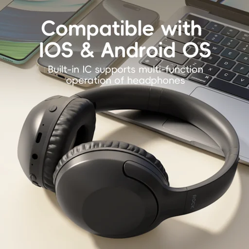 Rock Headphones O3 ANC bluetooth világosszürke - 6