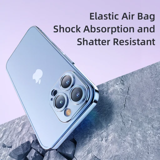 Rock Electroplating Series iPhone 14 Pro tok átlátszó-fekete - 5