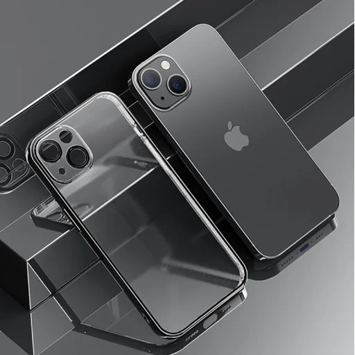 Rock Electroplating Series iPhone 14 Pro tok átlátszó-fekete - 6