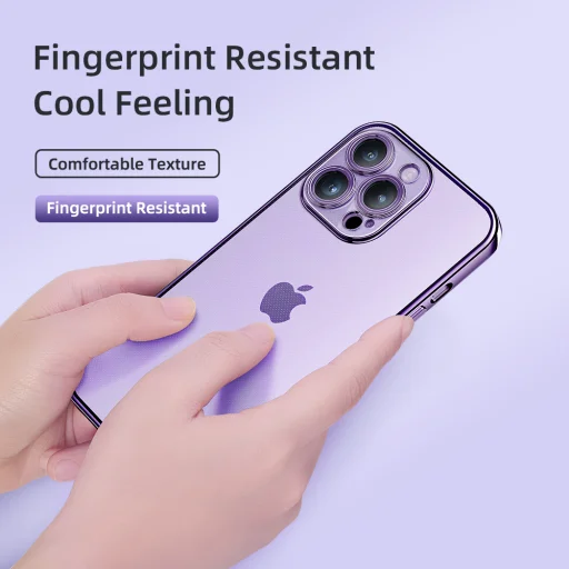 Rock Electroplating Series iPhone 14 Pro tok átlátszó-fekete - 8