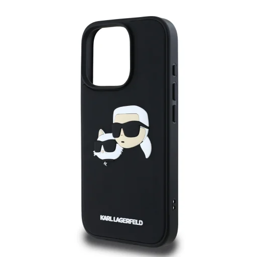  iPhone 16 Pro Karl Lagerfeld 3D Rubber Double Heads fekete tok - 5