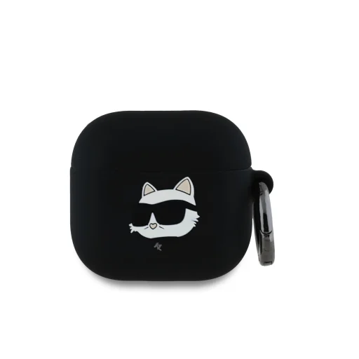 Karl Lagerfeld 3D Logo NFT Choupette Fej Szilikon Tok AirPods 4 Fekete - 1