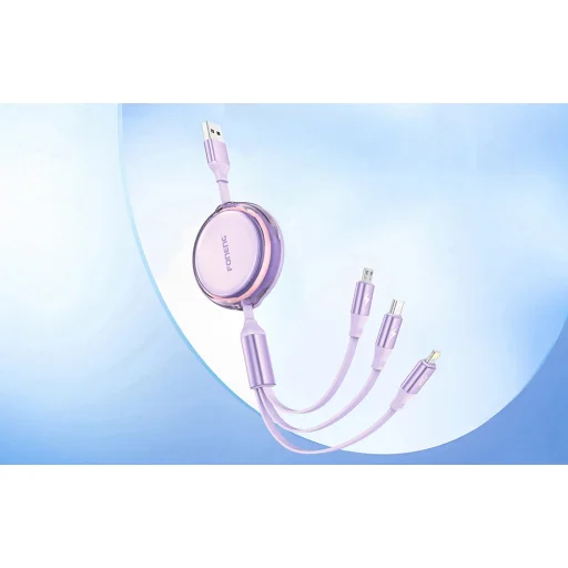 3 az 1-ben Behúzható Kábel Foneng X113 1.1M Lila - 6