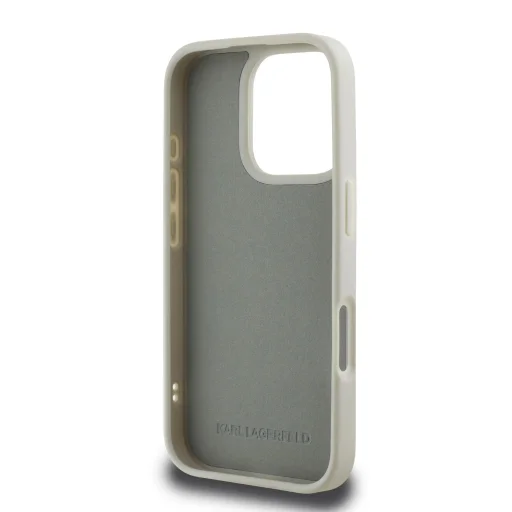  iPhone 16 Pro Max Bézs Karl Lagerfeld 3D Rubber Double Heads tok - 6