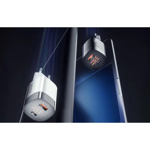 Fali töltő, Essager, ECTCA-LYB01-Z, GaN, USB-A, USB-C, 33W (fekete) - 2