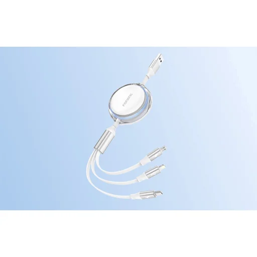 Visszahúzható Kábel 3 az 1-ben Foneng X113 1.1M Fehér - 2