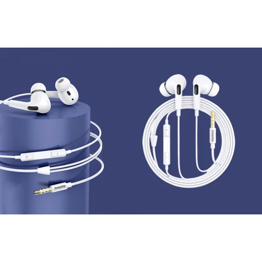 Remax RM-533 fülhallgató, 3.5 mini jack, 1.2m (fehér) - 3