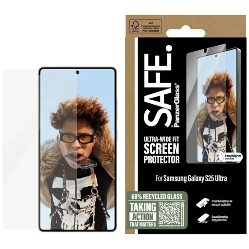SAFE by PanzerGlass Ultra-Wide Fit edzett üvegfólia Samsung Galaxy S25 Ultra készülékhez - 1