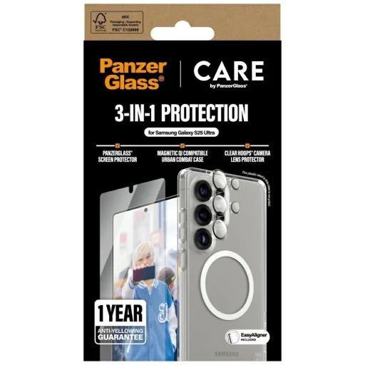 CARE by PanzerGlass Flagship 3in1 Tok + Üvegfólia + Lencsevédő Készlet Samsung Galaxy S25 Ultra számára - 4