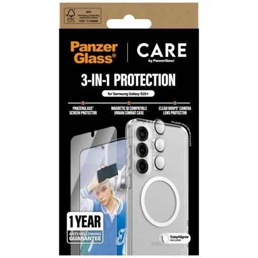 CARE by PanzerGlass Flagship 3in1 tok + üvegfólia + objektívvédő készlet Samsung Galaxy S25+ számára - 4