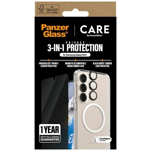 CARE by PanzerGlass Flagship 3in1 tok + Privalég üvegfólia + Lencsevédő Samsung Galaxy S25+ - 4