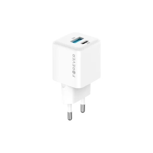 Forever TC-08-20AC GaN PD QC töltő 1x USB-C 1x USB 20W fehér - 2