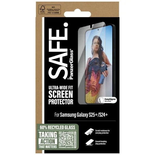 SAFE by PanzerGlass Ultra-Wide Fit edzett üvegfólia Samsung Galaxy S25+ készülékhez üvegfólia - 4