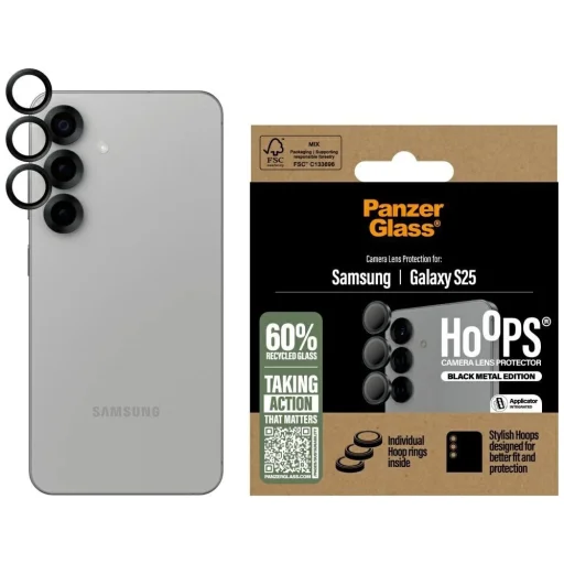 PanzerGlass Hoops objektívlencsevédő edzett üveg Samsung Galaxy S25 fekete üvegfólia - 1