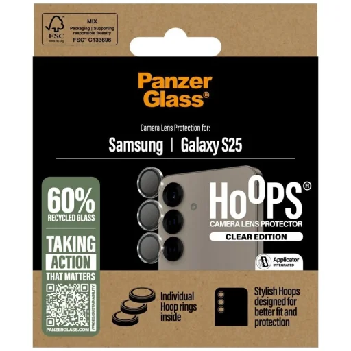 PanzerGlass Hoops Lencsevédő Edzett Üveg Samsung Galaxy S25-höz Átlátszó üvegfólia - 4