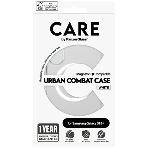 CARE by PanzerGlass Flagship Urban Combat White QI tok Samsung Galaxy S25+ - Átlátszó - 4