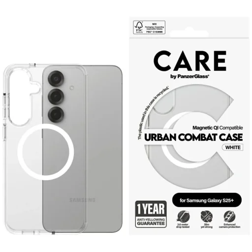 CARE by PanzerGlass Flagship Urban Combat White QI tok Samsung Galaxy S25+ - Átlátszó - 1