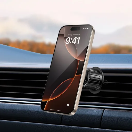 Tech-Protect Mm15w-v10 Mágneses Magsafe Műszerfalra és Szellőzőre Erősíthető Vezeték Nélküli Autós Töltő 15W Fekete - 8