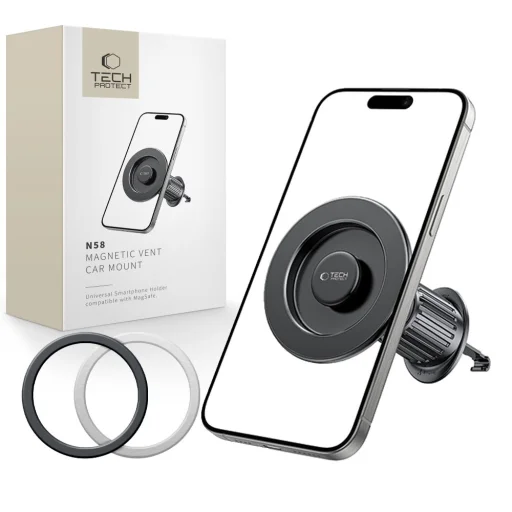 Tech-protect N58 Mágneses Magsafe Szellőzőre Erősíthető Autós Tartó Fekete - 1