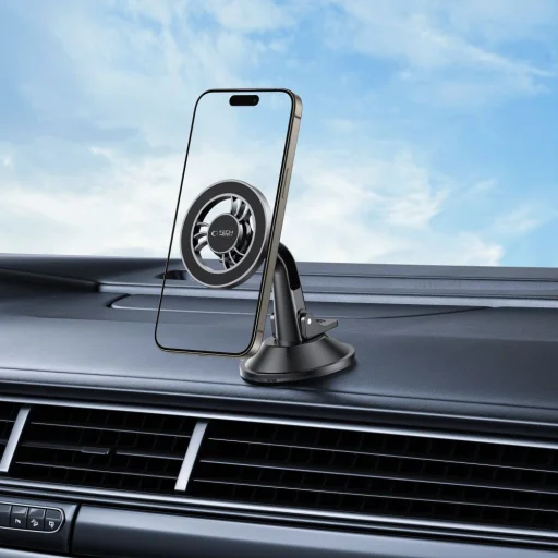 Tech-protect N56 Mágneses Magsafe Műszerfalra rögzíthető autós tartó Fekete - 8