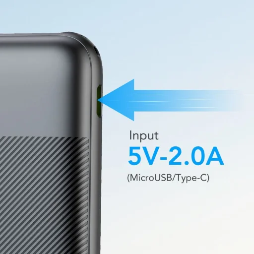 Powerbank Veger L10S (W1105PD) 10000mAh 20W 2A PD QC3.0 - fekete - 12