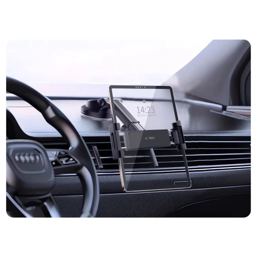Tech-protect V4 univerzális szélvédőre és műszerfalra szerelhető autós tartó táblagéphez fekete - 4