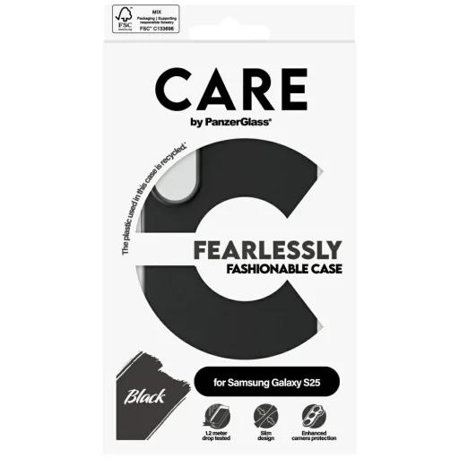 CARE by PanzerGlass divatos tok Samsung Galaxy S25 - Fekete tok - 4