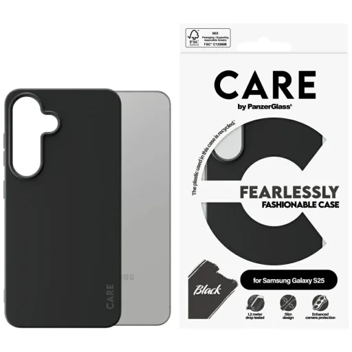 CARE by PanzerGlass divatos tok Samsung Galaxy S25 - Fekete tok - 1