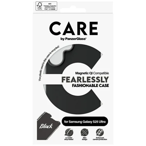 CARE by PanzerGlass Fashion QI Samsung Galaxy S25 Ultra tok - Fekete - 4